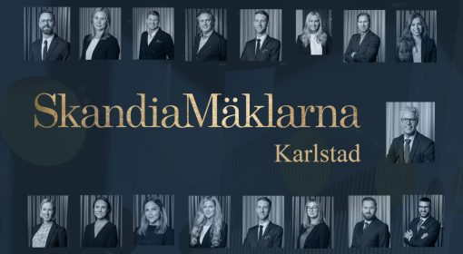 SkandiaMäklarna i Karlstad Logotype och bilder på de anställda