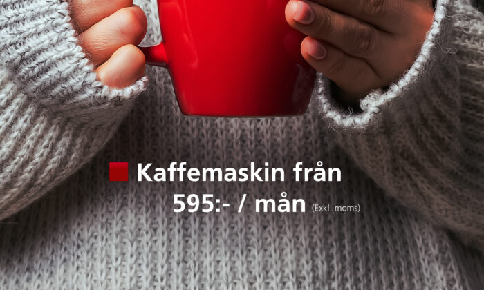 Gott kaffe helt enkelt! - Kaffemaskin från 595 kronor i månaden exklusive moms från Ricoh IT Partner i Karlstad.