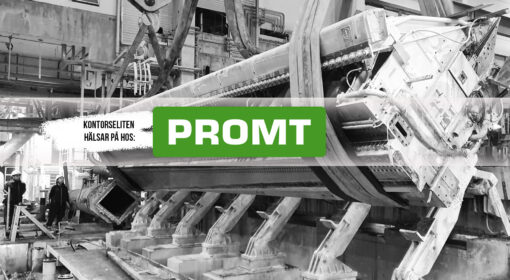 Kontorseliten hälsar på Promt - Promts logotyp och bild från ett av deras projekt